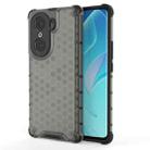 For Honor 60 Pro Honeycomb PC + TPU Phone Case(Black) - 1