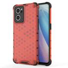 For OPPO Reno7 5G Honeycomb PC + TPU Phone Case(Red) - 1