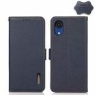 For Samsung Galaxy A01 Core/A03 Core KHAZNEH Side-Magnetic Litchi Genuine Leather RFID Phone Case(Blue) - 1