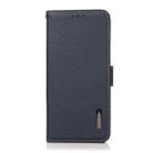 For Samsung Galaxy A12 5G KHAZNEH Side-Magnetic Litchi Genuine Leather RFID Phone Case(Blue) - 2