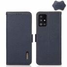 For Samsung Galaxy A51 5G KHAZNEH Side-Magnetic Litchi Genuine Leather RFID Phone Case(Blue) - 1