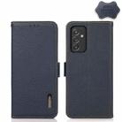 For Samsung Galaxy A82 5G KHAZNEH Side-Magnetic Litchi Genuine Leather RFID Phone Case(Blue) - 1