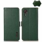 For Samsung Galaxy Xcover 5 KHAZNEH Side-Magnetic Litchi Genuine Leather RFID Phone Case(Green) - 1