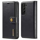 For Samsung Galaxy S22 5G DG.MING Crazy Horse Texture Detachable Magnetic Leather Phone Case(Black) - 1