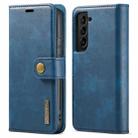 For Samsung Galaxy S22 5G DG.MING Crazy Horse Texture Detachable Magnetic Leather Phone Case(Blue) - 1