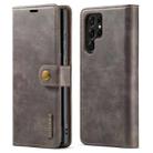 For Samsung Galaxy S22 Ultra 5G DG.MING Crazy Horse Texture Detachable Magnetic Leather Phone Case(Grey) - 1