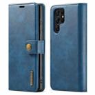 For Samsung Galaxy S22 Ultra 5G DG.MING Crazy Horse Texture Detachable Magnetic Leather Phone Case(Blue) - 1