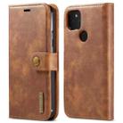 For Google Pixel 5a 5G DG.MING Crazy Horse Texture Detachable Magnetic Leather Phone Case(Brown) - 1