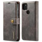For Google Pixel 5a 5G DG.MING Crazy Horse Texture Detachable Magnetic Leather Phone Case(Grey) - 1