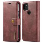 For Google Pixel 5a 5G DG.MING Crazy Horse Texture Detachable Magnetic Leather Phone Case(Red) - 1