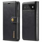 For Google Pixel 6 DG.MING Crazy Horse Texture Detachable Magnetic Leather Phone Case(Black) - 1