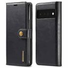 For Google Pixel 6 Pro DG.MING Crazy Horse Texture Detachable Magnetic Leather Phone Case(Black) - 1