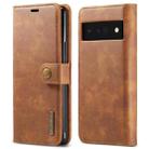 For Google Pixel 6 Pro DG.MING Crazy Horse Texture Detachable Magnetic Leather Phone Case(Brown) - 1