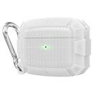 For AirPods Pro Shield Armor Waterproof Wireless Earphone Protective Case with Carabiner(Fluorescent White) - 1