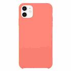 For iPhone 12 mini Solid Silicone Phone Case (Peach Red) - 1