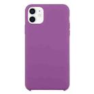 For iPhone 12 mini Solid Silicone Phone Case (Purple) - 1