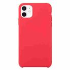 For iPhone 12 mini Solid Silicone Phone Case (Rose Red) - 1