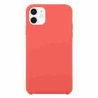 For iPhone 12 mini Solid Silicone Phone Case (Camellia Red) - 1