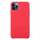 For iPhone 12 / 12 Pro Solid Silicone Phone Case(Rose Red) - 1