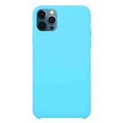 For iPhone 12 / 12 Pro Solid Silicone Phone Case(Sky Blue) - 1