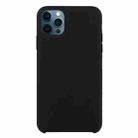 For iPhone 12 / 12 Pro Solid Silicone Phone Case(Black) - 1