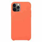 For iPhone 12 Pro Max Solid Silicone Phone Case(Orange Red) - 1