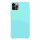 For iPhone 12 Pro Max Solid Silicone Phone Case(Ice Blue) - 1