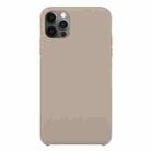 For iPhone 12 Pro Max Solid Silicone Phone Case(Pebble) - 1