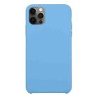 For iPhone 12 Pro Max Solid Silicone Phone Case(Azure) - 1