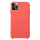 For iPhone 12 Pro Max Solid Silicone Phone Case(Camellia Red) - 1