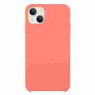 For iPhone 13 mini Solid Silicone Phone Case (Peach Red) - 1