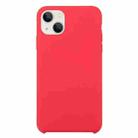 For iPhone 13 mini Solid Silicone Phone Case (Rose Red) - 1