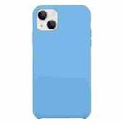 For iPhone 13 mini Solid Silicone Phone Case (Azure) - 1