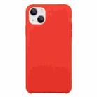 For iPhone 13 Solid Silicone Phone Case(China Red) - 1