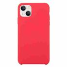 For iPhone 13 Solid Silicone Phone Case(Rose Red) - 1