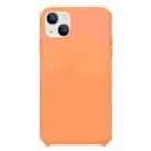 For iPhone 13 Solid Silicone Phone Case(Apricot Orange) - 1
