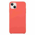 For iPhone 13 Solid Silicone Phone Case(Camellia Red) - 1