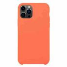 For iPhone 13 Pro Solid Silicone Phone Case (Orange Red) - 1