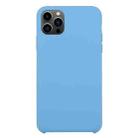 For iPhone 13 Pro Max Solid Silicone Phone Case (Azure) - 1