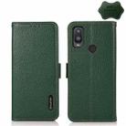 For Alcatel 1L 2021 KHAZNEH Side-Magnetic Litchi Genuine Leather RFID Phone Case(Green) - 1