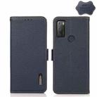 For Alcatel 1S 2021 KHAZNEH Side-Magnetic Litchi Genuine Leather RFID Phone Case(Blue) - 1