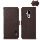 For Fujitsu Arrows F-52B KHAZNEH Side-Magnetic Litchi Genuine Leather RFID Phone Case(Brown) - 1