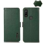 For Fujitsu Arrows WE KHAZNEH Side-Magnetic Litchi Genuine Leather RFID Phone Case(Green) - 1