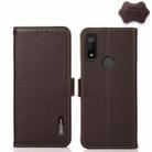 For Fujitsu Arrows WE KHAZNEH Side-Magnetic Litchi Genuine Leather RFID Phone Case(Brown) - 1