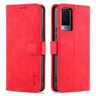 For vivo Y71t / V21e 5G AZNS Skin Feel Calf Texture Horizontal Flip Leather Phone Case(Red) - 1