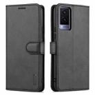 For vivo Y71t / V21e 5G AZNS Skin Feel Calf Texture Horizontal Flip Leather Phone Case(Black) - 1