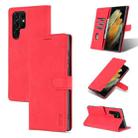 For Samsung Galaxy S22 Ultra 5G AZNS Skin Feel Calf Texture Horizontal Flip Leather Phone Case(Red) - 1