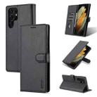 For Samsung Galaxy S22 Ultra 5G AZNS Skin Feel Calf Texture Horizontal Flip Leather Phone Case(Black) - 1