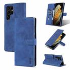 For Samsung Galaxy S22 Ultra 5G AZNS Skin Feel Calf Texture Horizontal Flip Leather Phone Case(Blue) - 1