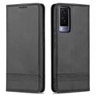 For vivo Y71t / V21e 5G AZNS Magnetic Calf Texture Horizontal Flip Leather Phone Case(Black) - 1